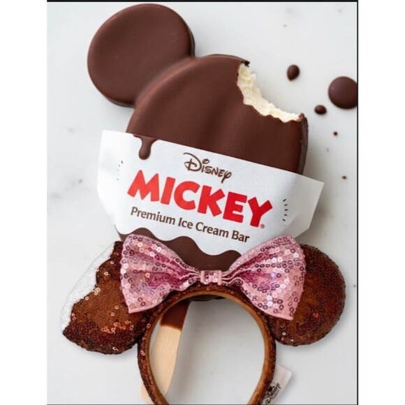 Disney Parks Chocolate Mickey Ice Cream Bar Ears Exclusive Headband - Picture 4 of 4